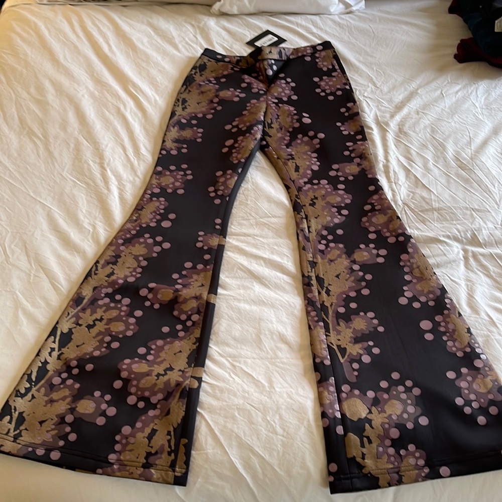 NWT Cynthia Rowley Bonded Flare Pant